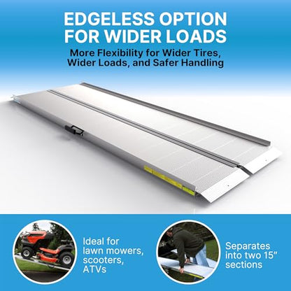 EZ-ACCESS TRAVERSE Aluminum Singlefold Folding Ramp, Portable Loading Ramps for Wheelchairs, Motorcycles, Lawn Tractors & ATVs, Heavy Duty Aluminum Folding Ramps with Carrying Handles (Silver, 8 Foot) - size: 8 Foot, style: Singlefold