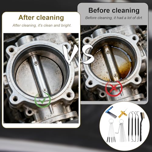 Carburetor Cleaning Kit, Including 1 Single-Head Brush 23 Needles 5 Nylon Brushes 4 Cleaning Hooks & 1 Hex Wrench Suitable for Motorcycles Chainsaws Welding Machines