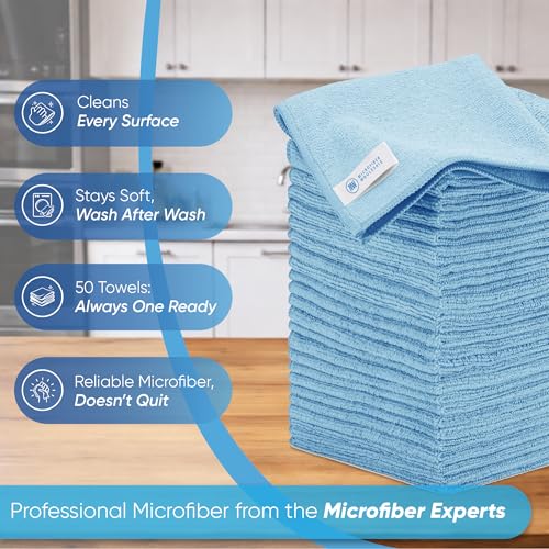 Microfiber Cleaning Cloth - 12 Pack | Better Quality All Purpose Towels | Great for Home, Clean, Dust, Polish | Soft, Absorbent, Durable | Wash 100s of Times | Pink Purple Blue - color: Pink, Purple, Blue