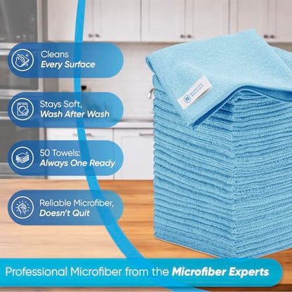 Microfiber Wholesale Black Microfiber Cleaning Cloth - 12 Pack | Better Quality All Purpose Towels Great for Messes in The Home | Clean, Dust, Polish | Soft, Absorbent, Durable | Wash 100s of Times - color: Black