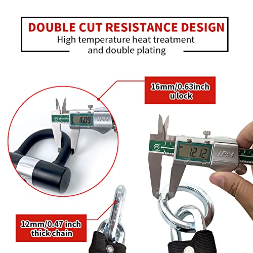 AKM Chain Lock 3-Foot Heavy Duty Bike Chain Lock Durable 12mm Thick Anti-Theft Bicycle Chain Lock with 4Keys Security 16mm U Lock for Bicycle,Moped,Scooter,Motorcycle - size: 3ft/90cm x 12mm Diameter Chain with Lock