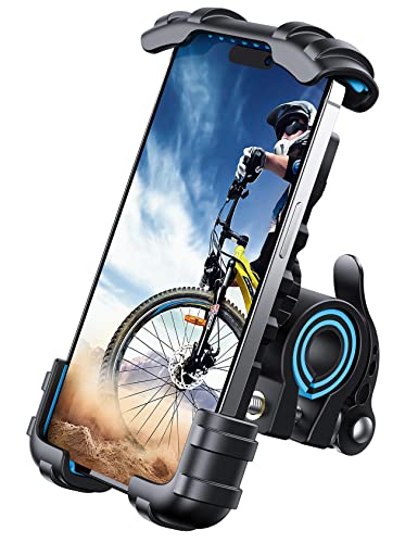 Lamicall Bike Phone Holder, Motorcycle Phone Mount - Motorcycle Handlebar Cell Phone Clamp, Scooter Phone Clip for iPhone 14 Plus/Pro Max, 13 Pro Max, S9, S10 and More 4.7" - 6.8" Smartphones, Blue - color: Blue