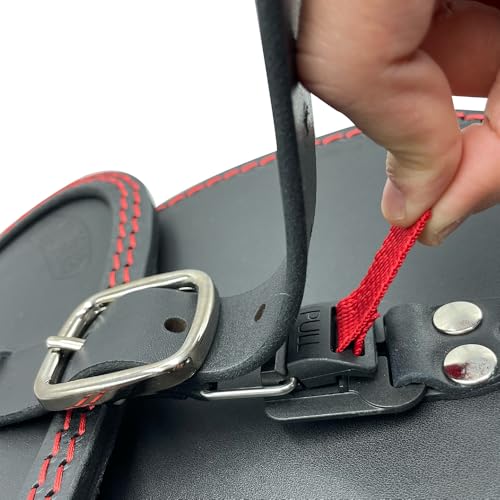 Leather Swingarm Bag Compatible with all 2015-2024 Scout and Scout Bobber, 2025-2026 Scout 101, 2025-2026 Scout Classic, 2025-2026 Sport scout, 2025-2026 Super Scout (Red stitches) - color: Red stitches