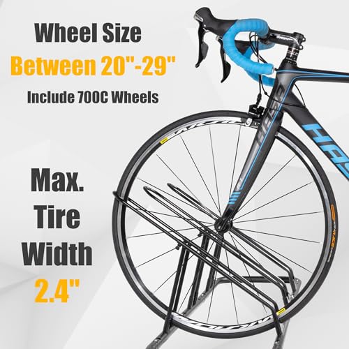 CyclingDeal Bicycle Floor Parking Rack Stand - for Mountain MTB Road Bike - Indoor Home Garage Storage - Adjustable 5 Bikes - size: 5 Bikes, style: Adjustable