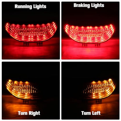 JMTBNO motorcycle Smoked LED Tail Light, 12V Motorcycle Brake Lights with LED Turn Signals Compatible with 2003-2006 Honda CBR600RR, 2004-2007 CBR1000RR - color: Smoke-CBR