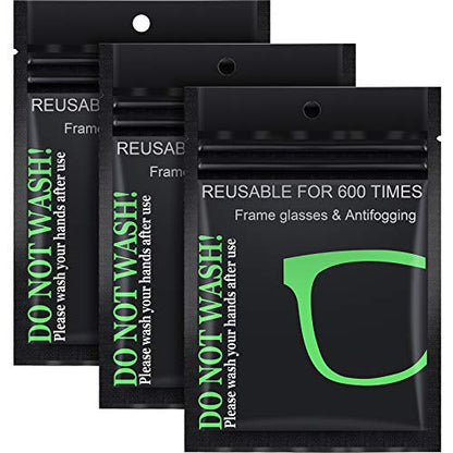 Anti Fog Wipes Nano Anti Fog Cloth Defog Reusable Cleaning Cloth for Glasses Goggles Motorcycle Helmet Eyeglass Camera Lens (3 Pieces)