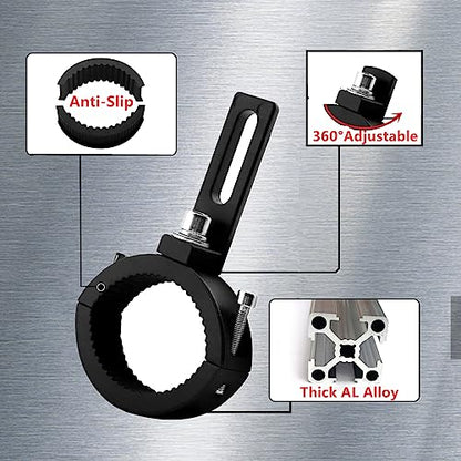 Motorcycle Fog Light Mount Brackets, Motorbike Auxliary Lights Tube Clamp Turn Signal Mounting Clamp Fog Light Holder Adjustable 3.6-5cm Fits Tube 1.5" 2" 2PCS (M) - size: Medium