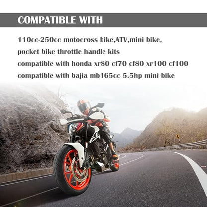 IHOTDER Throttle Cable Kit,Motorcycle Handlebar Grips with Twist Throttle & 47" Throttle Cables,Universal Bike Throttle Assembly Compatible with 7/8" 110-250cc Motorcycle Bike ATV