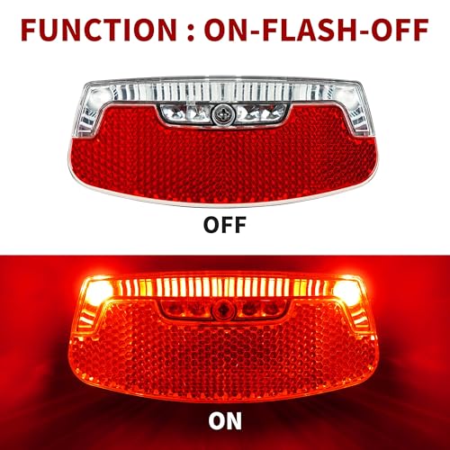 BV Bike Lights for Night Riding LED Bike Tail Light - Bicycle Light Battery-Powered/Rechargeable - Rear Bike Light Weather Resistant - Visible Up to 1500ft Bicycle Tail Light LED Bike Light - size: Rear Carrier Mount - B - Single