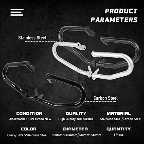 Motorcycle Stainless Steel Highway Crash Bars Engine Guard Bumper Fit for Rebel 1100 CMX1100 2021-2026 Body Frame Falling Protector Lower Crashbar, Black - color: Black