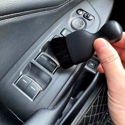 Car Detailing Brush, Soft Bristle Cleaning Brush, Scratch-Free Auto Duster Tool for Dashboard, Air Vents, Leather & Interior Cleaning (Black) - color: Black