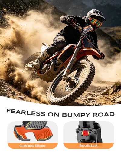 Zewdov 2026 Anti-Shake Motorcycle Phone Mount Holder with Vibration Dampener & Quick Install Clamp, Strong Grip & Anti-Drop Bike Phone Holder for Bicycle/ATV/Scooter, Fits for iPhone/Samsung 4.7-6.8" - style: With Vibration Dampener