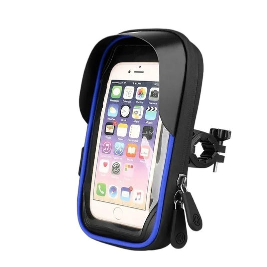 Bicycle Motorcycle GPS Navigation Holder Waterproof Multi-function Mobile Phone Bracket Card Pack Bike Motorcycle Accessories(Bicycle Blue)