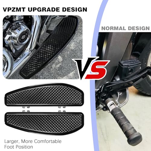 Black Anti-Slip Stretched Driver Rider Floorboards Foot Pegs Footboards for Harley Touring Road king, Road glide, Street glide, Electra glide 1986-2025 & Softail 1986-2017 - color: Driver Floor Boards-Black