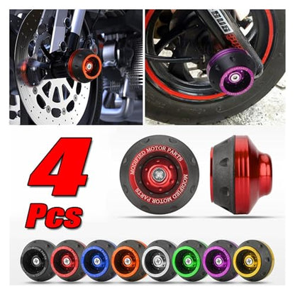 Universal Motorcycle Wheel Protection Crash Pad Motorbike Crash Protectors(4Pcs Black) - color: 4Pcs Black