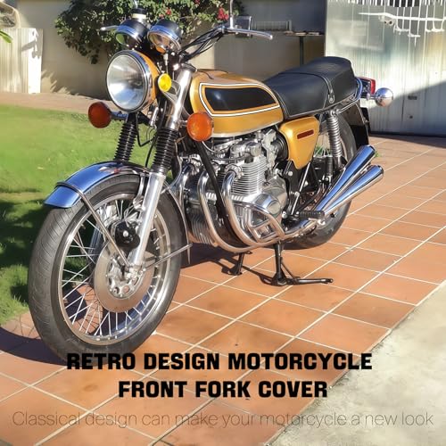 Universal Motorcycle Dust Rubber Shock Boots Front Fork Gaiters Cover Protectors Fit for Most of Dirt Bike, ATV，255 * 50 * 35mm