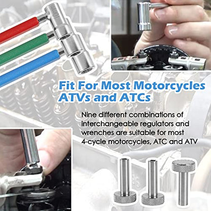 Motorcycle Valve Tappet Adjusting Wrench Tool Kit For Most Motorcycles ATVs and ATCs, Small Engine Valve Tappet Tools (6)