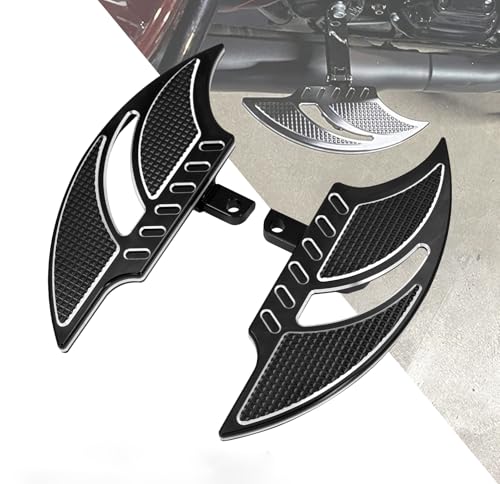Motorcycle Floorboards Aluminum Male Mount Foot Pegs Floor Board Black Fit for Harley Touring Electra Glide Road Glide Road King Dyna Sportster 1 Pair - color: Passenger Floorboards(Black)