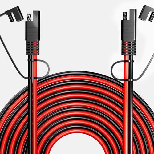 SAE Extension Cable 14AWG, Heavy Duty SAE to SAE Extension Cord with Waterproof Cap, 12V/24V DC Power Cable for Solar Panel, Car Battery Charger, RV, Truck, Boat, Power Inverter (15FT) - color: 15FT