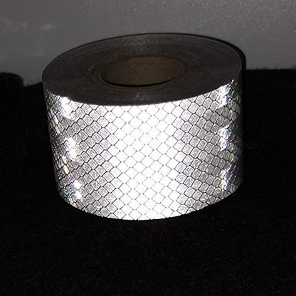 DOT-C2 Reflective Tape,White Silver 2Inch X30 Feet Waterproof Conspicuity Safety Tape,Trailer Self Adhesive Warning Caution Reflector Tapes for Car Trucks Trailer Vehicle Outdoor