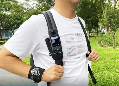 Action Camera Chest/Backpack/Head Strap Mount Bundle for Insta360 X5/X4/X3/Ace Pro/Go3S, Compatible with GoPro Hero 13-10, DJI Osmo 360, DJI Action 5