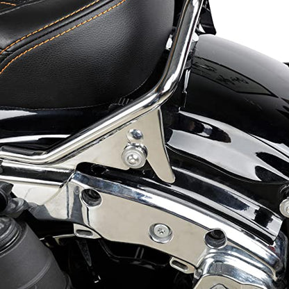 TCT-MOTORPARTS Passenger Detachable Backrest Sissy Bar Fit For Harley Touring Street Road King Glide Electra Glide 2009-2025 - color: Chrome