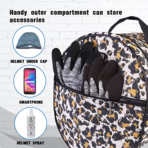 Harrison Howard Equestrian Motorcycle Riding Waterproof Helmet Bag Helmet Case Storage Carring Bag - color: Classic Leopard