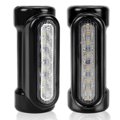 Motorcycle Highway Bar Lights Switchback Driving Lights Led Amber Turn Signals White Driving RGB Atmosphere LED Crash Bar Lights for 1-1/4 inch Crash Bars Touring Bikes Motorcycle Lights (Black)