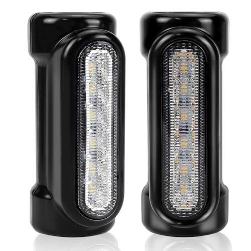 Motorcycle Highway Bar Lights Switchback Driving Lights Led Amber Turn Signals White Driving RGB Atmosphere LED Crash Bar Lights for 1-1/4 inch Crash Bars Touring Bikes Motorcycle Lights (Black)