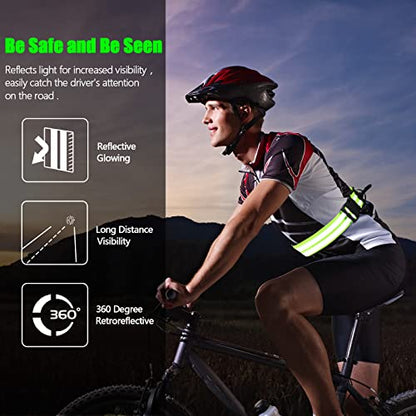 Saintrygo Reflective Sash for Walking at Night Running Gear Safety Reflective High Visibility Jacket Adjustable Sash for Walking Cycling at Night - color: Fluorescent Green