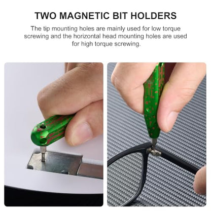 OKNIFE Otacle D1 6061 Aluminum EDC Multi-Bit Pocket Screwdriver, 8 in 1 Magnetic Mini Screwdriver Repair Multitool for Computer Eyeglasses Daily Home Improvement D1 (Zombie Green) - color: Zombie Green