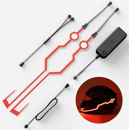 Motorcycle Helmet LED Light Strip, 2-Piece Safety Signal Sticker for Night Riding