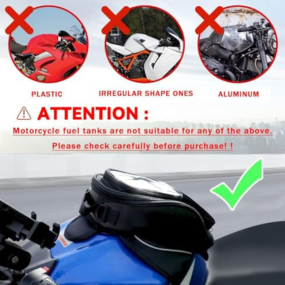 Motorcycle Tank Bag for BMW G310GS G310 GS G 310 GS, Strong Magnetic Waterproof Oxford Black Motorbike Quick Release Pannier Bag