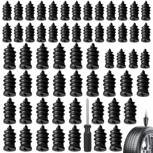 60pcs Tire Repair Rubber Nail Kit, Tire Repair Screws Spiral Rubber with 2 Sizes, for Car Motorcycle Truck Tractor Self Sealing Rubbers Flat Vacuum Screw - color: 1