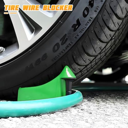 4PCS Car Hose Guide, Vehicle Detailing Cleaning Tools Hose Guides Preventing Wash Stuck Under The Tires, Automotive Wheel Rolling System Tool for Washing, Universal Fit (Fluorescent Green) - color: Fluorescent Green
