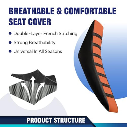 PIT66 Soft Seat Cover, Compatible with Honda CR125R CR250R CR500R CR80R CRF100F CRF125F CRF150F, Orange - color: Orange