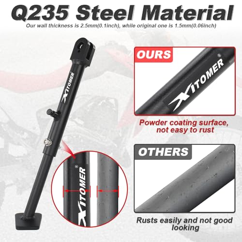 Xitomer Iron 0-4 inch Adjustable Kickstand Side Stand Fit for CRF300L / Rally 202-2025, CRF300LS 2023-2025 Motorcycle Adjustable Side stand