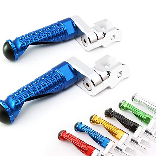 MC MOTOPARTS MPRO Blue 25mm Extended Front CNC Footpegs Compatible with YZF R1 00-21 YZF R6 03-19 YZF R1M 15-21 R1S - color: Blue, size: 25mm Extension