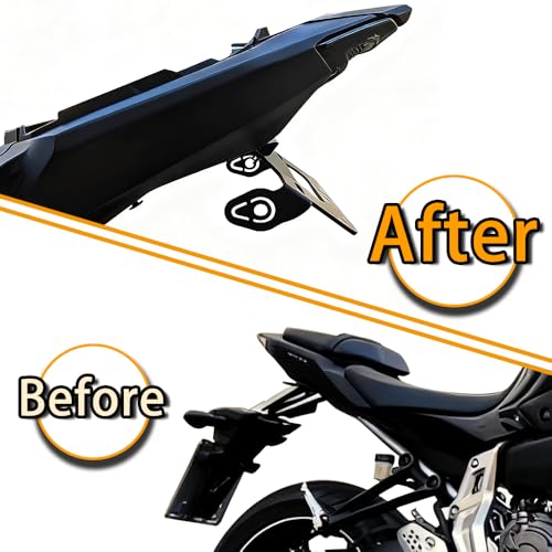Fender Eliminator Fit for MT-07 21-24 / YZF R7 21-26 License Plate Holder with LED Light Tail Tidy Fit with Aftermarket/OEM Turn Signals