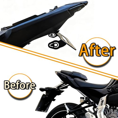 Fender Eliminator Fit for MT-07 21-24 / YZF R7 21-26 License Plate Holder with LED Light Tail Tidy Fit with Aftermarket/OEM Turn Signals