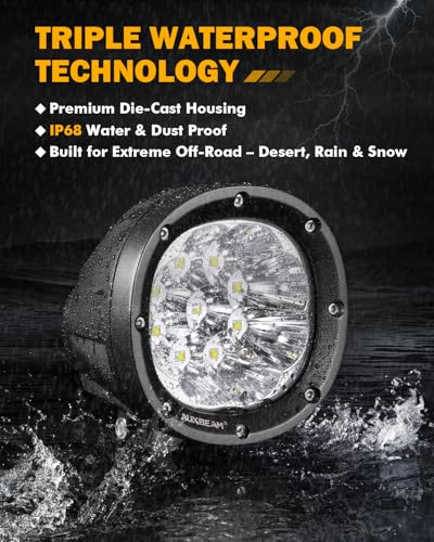 Auxbeam 4 Inch LED Offroad Lights, P4 Series 90W LED Offroad Driving Lights, Super Bright White Spot Beam Auxiliary Work Light with Wiring Harness Kit for Truck Pickup SUV ATV UTV 4x4 Jeep - color: P4 Series-White Spot Beam