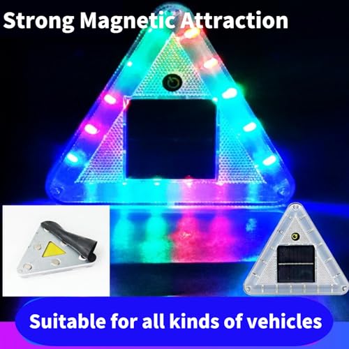 Solar Strobe Light, High Bright LED Emergency Vehicles Flashing Beacon Light with Strong Magnetic Waterproof Safety Warming Light for Trucks Forklift Truck Tractor Golf Carts UTV Car (2Pack)