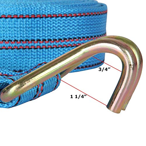 2 Pack Ratchet Tie Down Straps, 2 Inch x 33 Feet, 10,000 lbs Break Strength, Heavy Duty Cargo Lashing Straps with Double J Hooks for Trailer, Truck, and Farm Equipment, Blue - color: Blue, size: 2 pack 2 inch x 33 ft