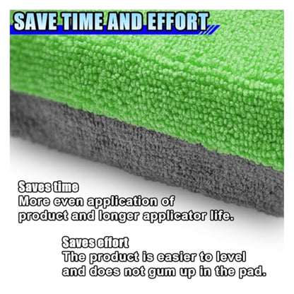 12PCS Ceramic Coating Applicator Sponge, 4.13'' x 1.84'' Microfiber Car Detailing Applicator Pads, Rectangular Car Foam Cleaning Pad, Auto Polishing Pad for Wax, Paint, Sealant (Green) - color: Green