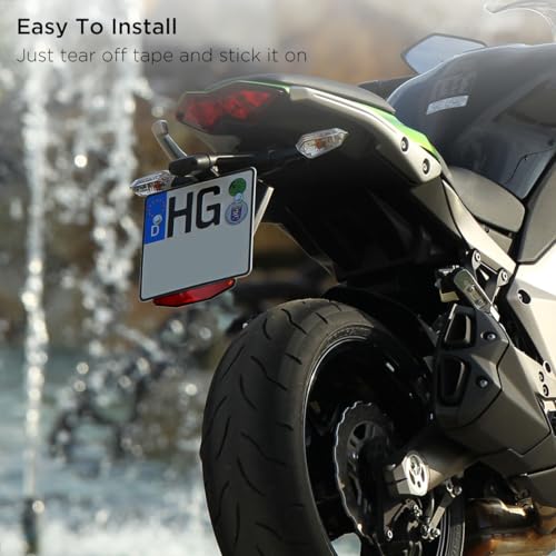 evermotor 2 Packs Motorcycle Trapezoidal Rear Reflector： Self-Adhesive Warning Sticker with Aluminium Plate, High-Visibility Safety Reflectors for Motorcycle, Bicycle, Scooter, ATV - Waterproof - size: 125*46mm