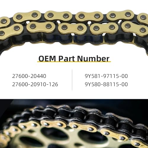 428H Drive Chain 116 Link with 6pcs Connecting Master Link Compatible with CR80R CR85R TTR125 TTR125L TTR125E TTR125LE Motorcycle ATV Dirt Bike Seamless Small Tub with Chain Breaker - size: 116 Link