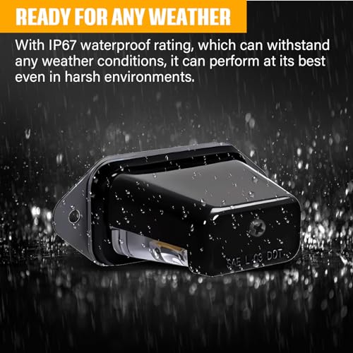 Gonice Super-Bright LED License Plate Light - 6-SMD Universal Fit for Truck Trailer Van RV SUV Boat - Under Hood Light - DOT Compliant, 12V-24V DC Waterproof - color: Black