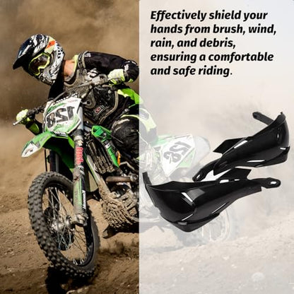 XIGNWU Universal Dirt Bike Handguards,with 7/8 22mm and 1 1/8 28mm Mounting Kits, Windproof Hand Guards Handlebars Protection for Light Bee Sur Ron X Sur Ron S Most Motocross ATV Pit Bike Quad - color: black