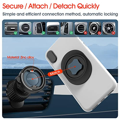 sincetop Car Phone Mount with Lock Hook, Horizontal Vent Fin Holder, One Hand Quick Mount & Release - color: Car Phone Mount【Air Vent Hook】