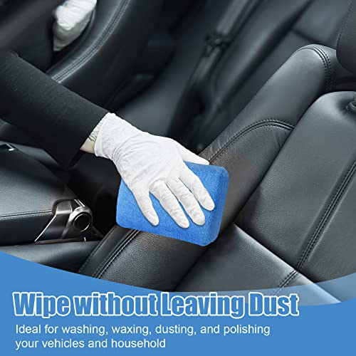 Riakrum 32 Pcs Microfiber Applicator Pads Soft Microfiber Foam Buffing Car Detailing Pads for Wax Ceramic Coating Polish Reusable Car Wash Sponge Tire Shine Applicator(Blue) - color: Blue